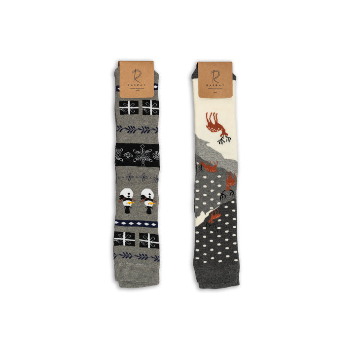 Grey Snowman & Deer