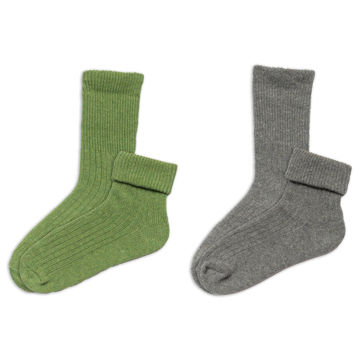 Cozy Ribbed: Green & Grey