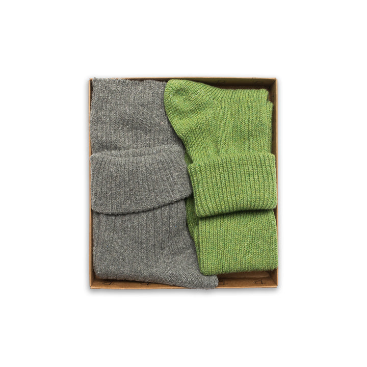 Cozy Ribbed: Green & Grey